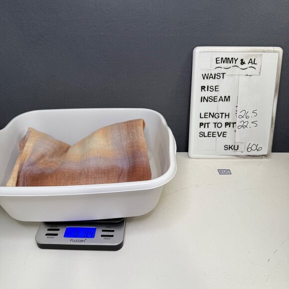 REI Co-op Womens Trailsmith Long-Sleeve Shirt Size L Peach Lavender Plaid Hemp - Picture 9 of 12